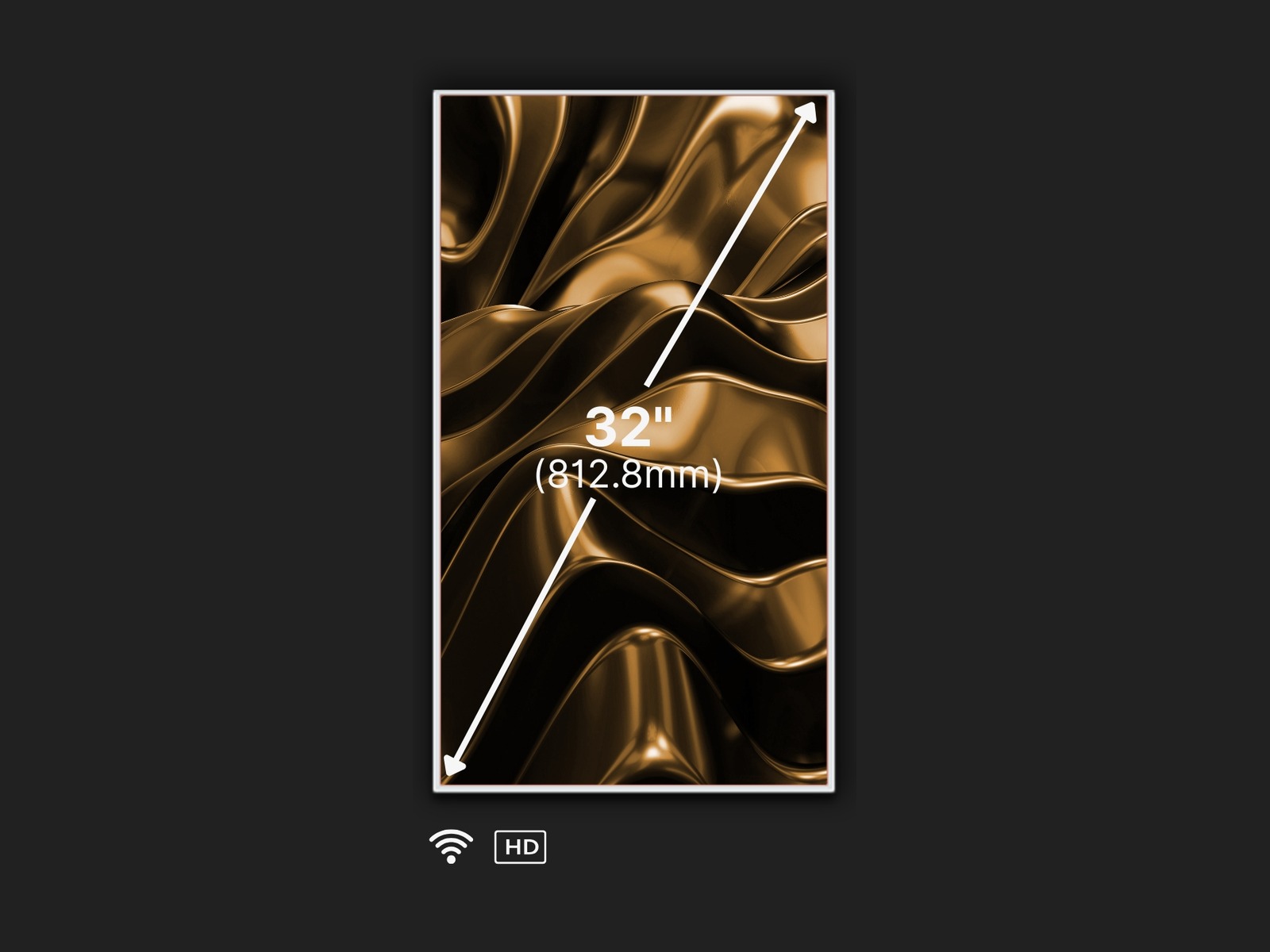 Videri Spark3 Digital Canvas shown in portrait orientation with sample artwork on screen.