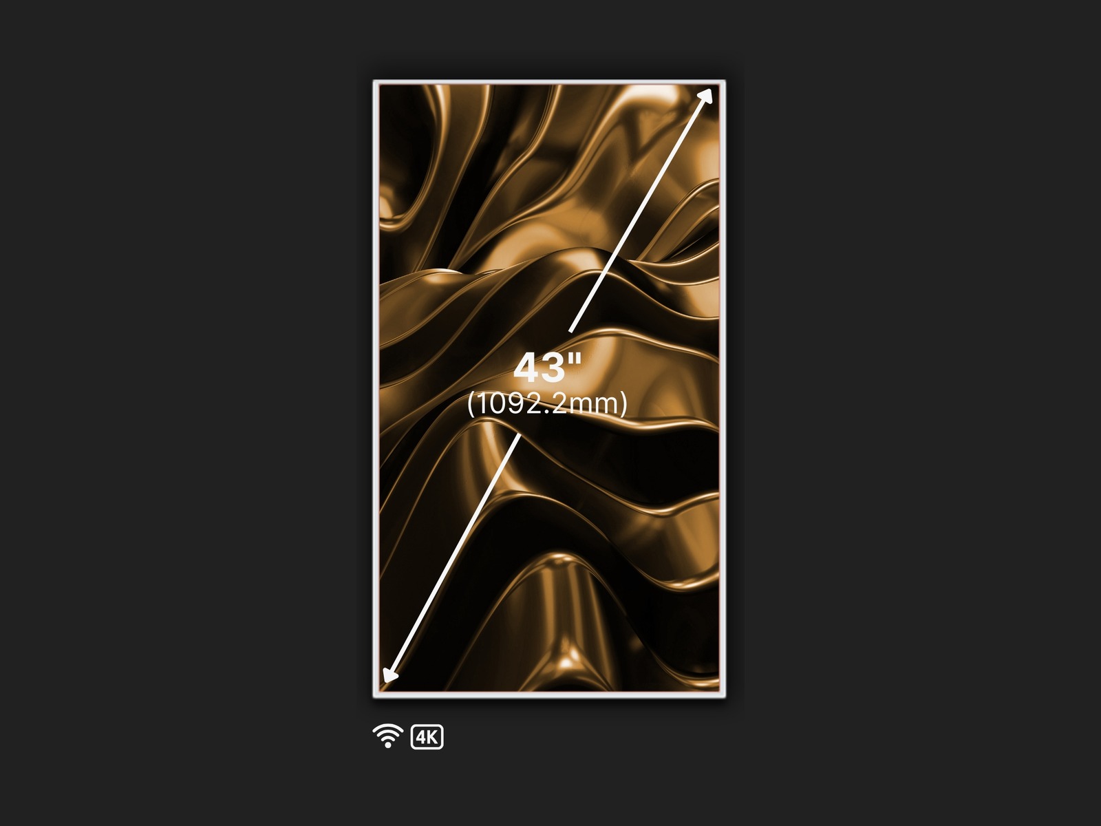 Videri Spark4 Digital Canvas shown in portrait orientation with sample artwork on screen.